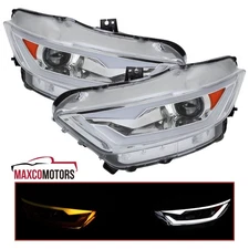 Projector Headlights Fits 2015-2017 Mustang HID Switchback LED Sequential Lamps