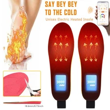 Winter Bluetooth Heated Shoe Insoles Foot Heater Warmer Pads 30-70℃ APP Control