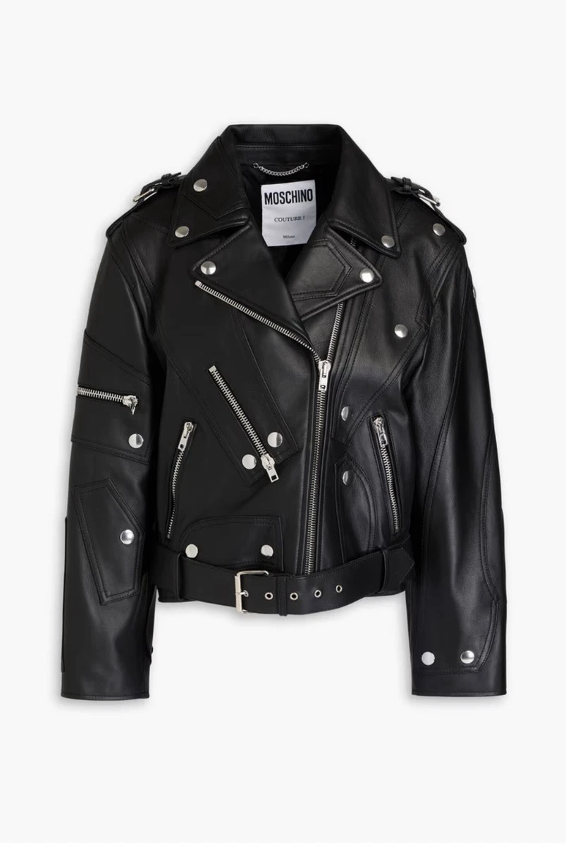 moschino leather jacket products for sale | eBay