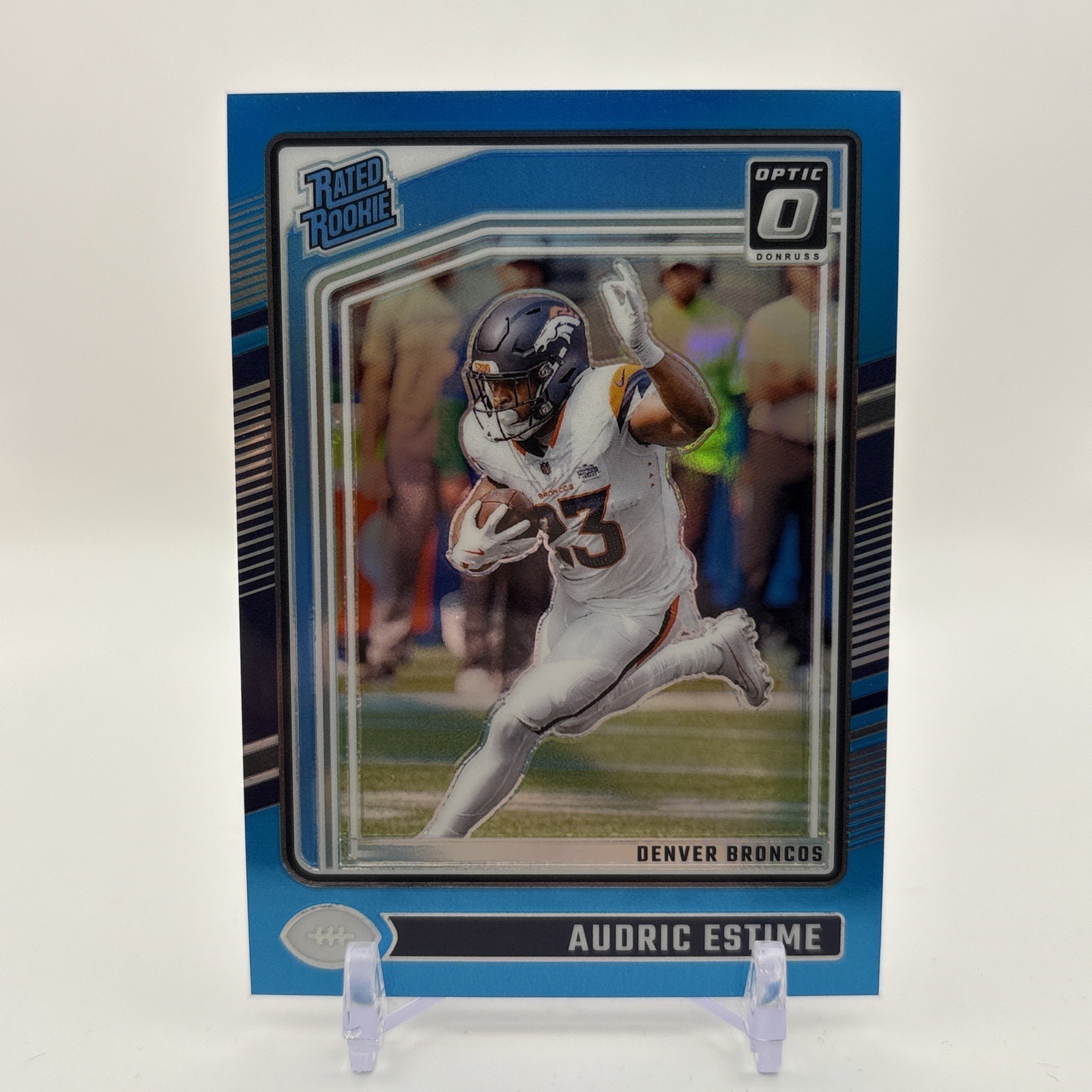 2024 Panini Donruss Optic - Rated Rookie Audric Estime #206 Aqua Prizm /299 (RC)