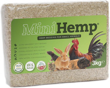 Minihemp Wood Bedding for Small Animals, Brown, 3Kg, Natural & Biodegradable, Ul
