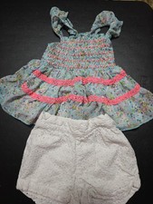 Girls Sz 12-18m Lot Of Flowing Tank Top And Shorts