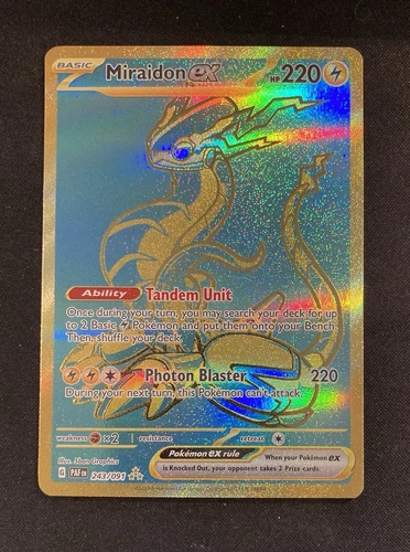 Pokemon Paldean Fates Miraidon ex 243/091 Holo Ultra Rare Gold