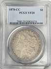 1878-CC Morgan Dollar $1 PCGS VF20 CARSON CITY 90% Silver One US Coin KEY DATE!