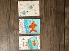 aceo original painting Alcohol Ink Gold Fish In Bag Tiny Aquatic Drawing Set 2/3 — photo 2