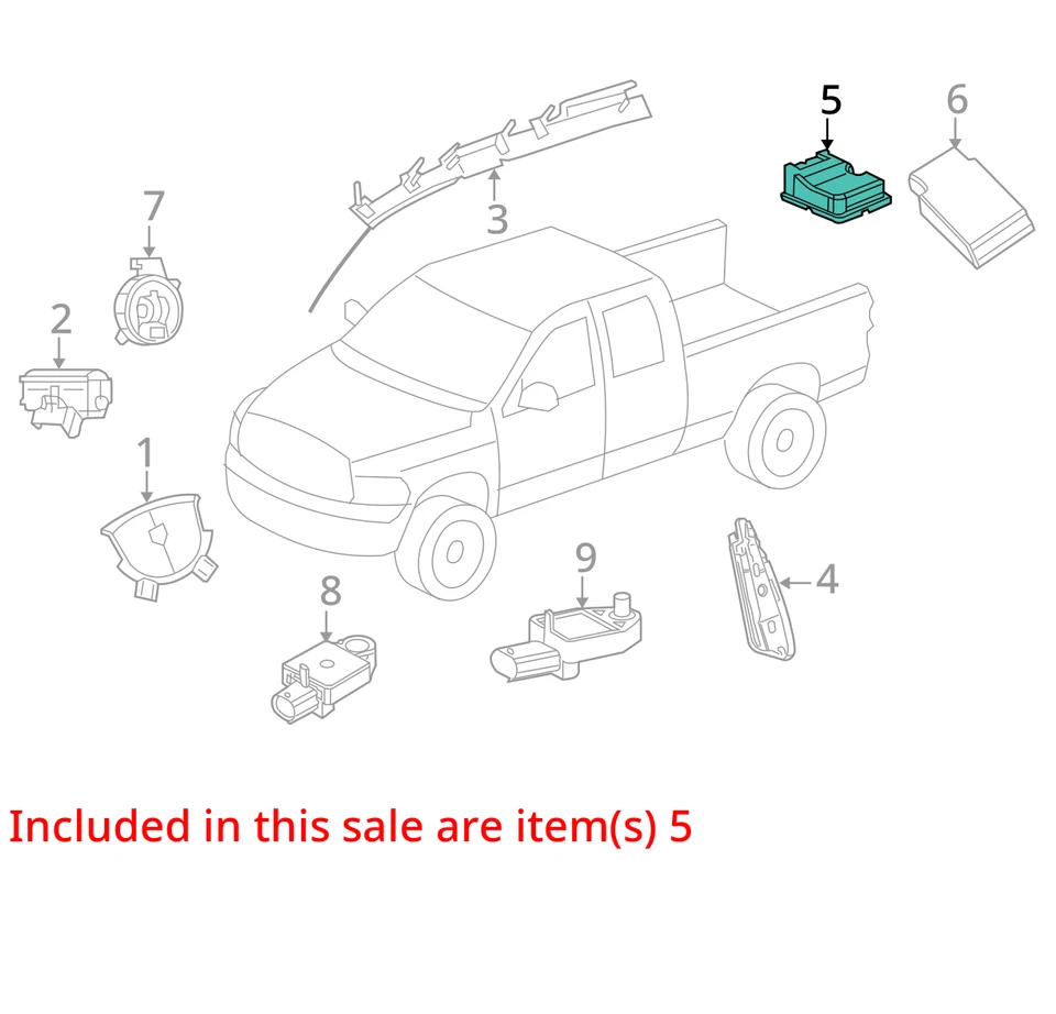 Chassis ECM Air Bag Pickup Crew Cab Fits 10-11 DODGE 3500 PICKUP 27861808 Foto 4 de 4