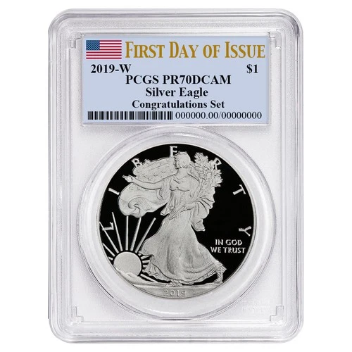 2019-W Proof $1 American Silver Eagle Congratulations Set PCGS PR70DCAM FDOI