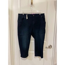 Lane Bryant Skinny Capri Jeans Size 18 Dark Indigo Wash Stretch Cropped Denim