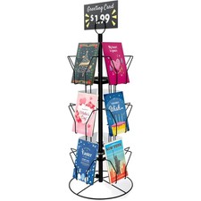 Postkartenständer Postkartenhalter Drehbar schwarz 12 Fächer Kartendisplay