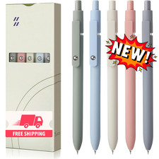 5 bolígrafos de gel de secado rápido, punta fina, retráctiles premium, tinta neg