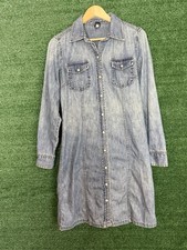 Gap Women's Y2K Light Blue Denim Midi Shirt Dress Size 6