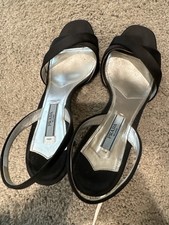 PRADA Black Evening Sandals Size 39 Made In Italy