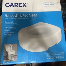 Carex Economy White Plastic Raised Toilet Seat 5-1/2" Height up to 300 lbs