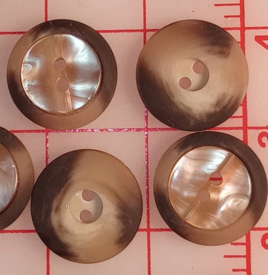 12 botones italianos imitación LT caparazón de tortuga brillante/plástico mate 1-1/8" reversibles Foto 3 de 4