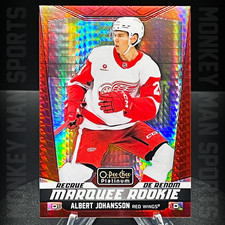 2024-25 OPC Plat - Albert Johansson Rookie RC #/199 - #286 RED PRISM RED WINGS