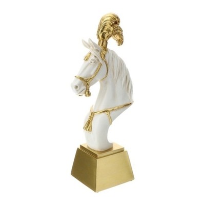 Hervit Art. 30203 Pferdekopf Harz weiß/gold 16xh38cm