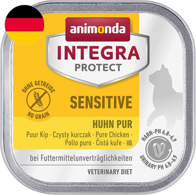 Animonda INTEGRA PROTECT Sensitive Huhn Pur (16 X 100 G), Katzen Diätfutter Bei
