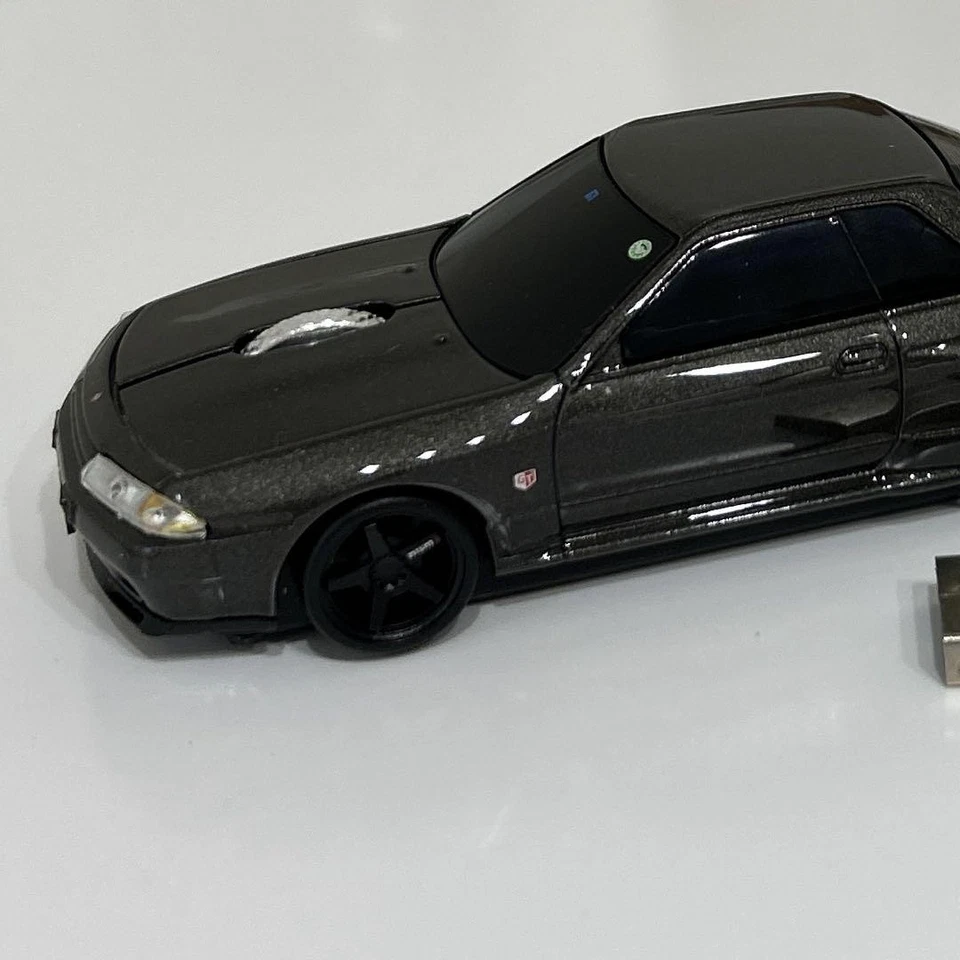 Nissan Skyline GTR BNR32 Wireless Mouse Gray Original Pad Front Back Lights New - Image 4 of 4