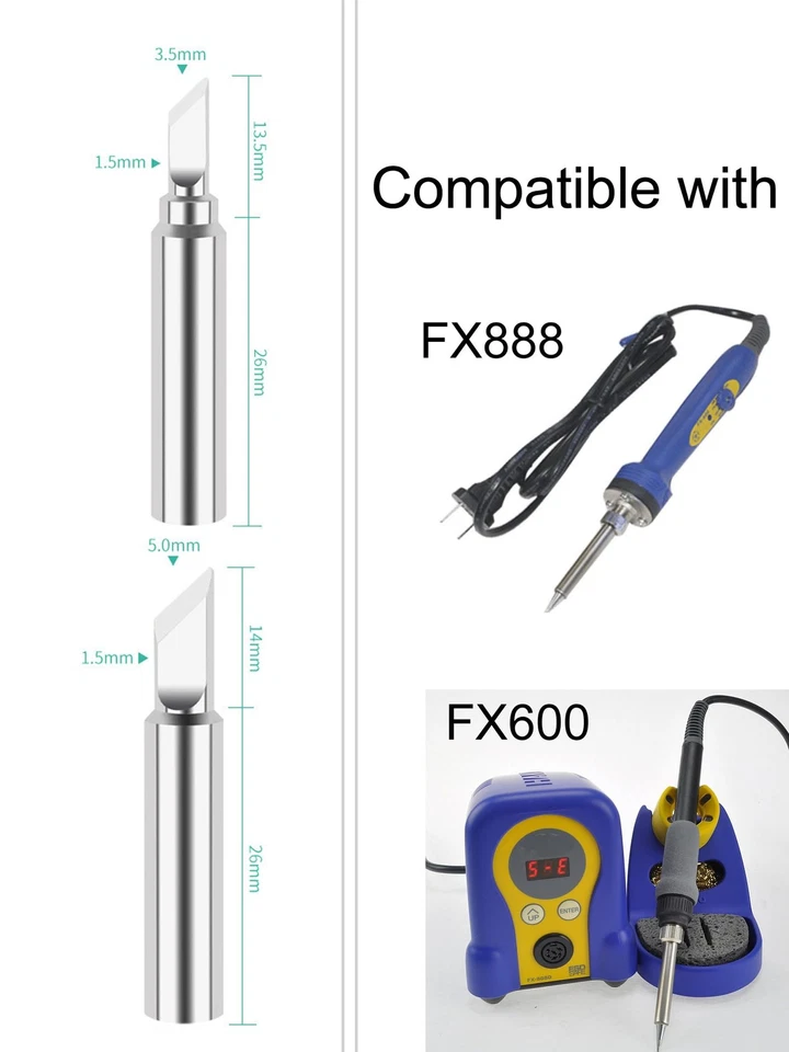 Punta de soldadura T18 para HAKKO FX-888D FX-888 FX-8801 11 piezas con soporte de punta Foto 4 de 4