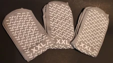 3 Pairs Non-Skid Hospital Slipper Socks Bariatric 2X-Large Gray