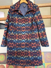 Vintage Pendleton Women's Western INDIAN MOTIF Wool Long Lined COAT Jacket M