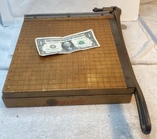 Vtg Ingento No. 3 Paper Cutter Guillotine Ideal School Supply 10 Inch Maple Wood