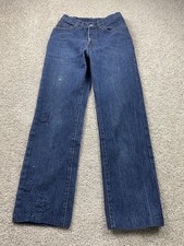 Vintage Levi's 501 Jeans Women 24x27 Blue Dark Wash Distressed USA 70s