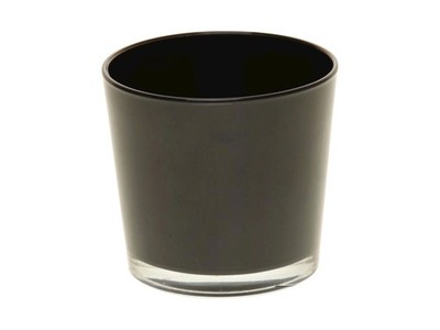 INNA-Glas Kerzenglas Alena, schwarz, 9,5cm, Ø11,5cm