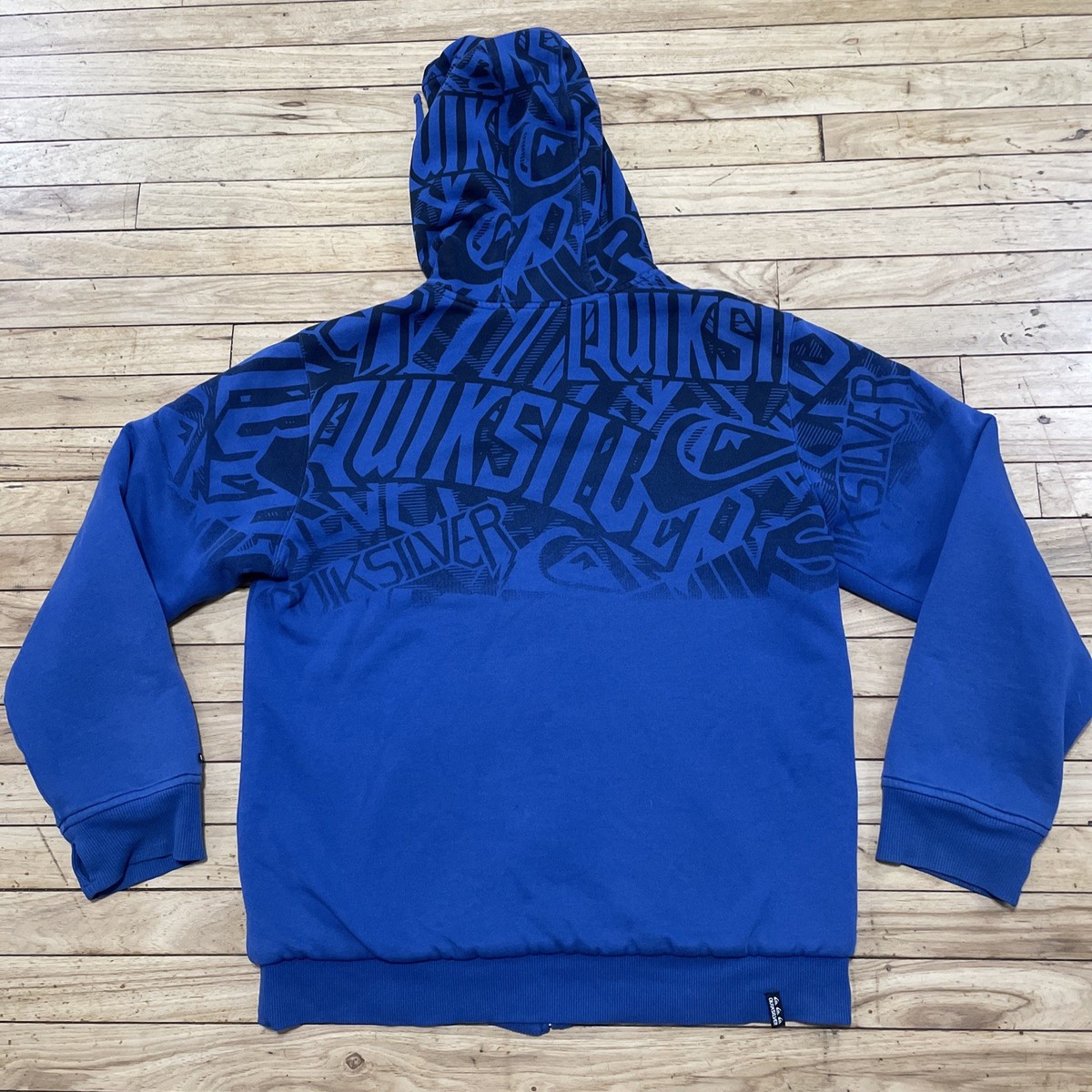 Vtg y2k QuikSilver Hoodie Men L Blue Double Graphic Zip Jacket