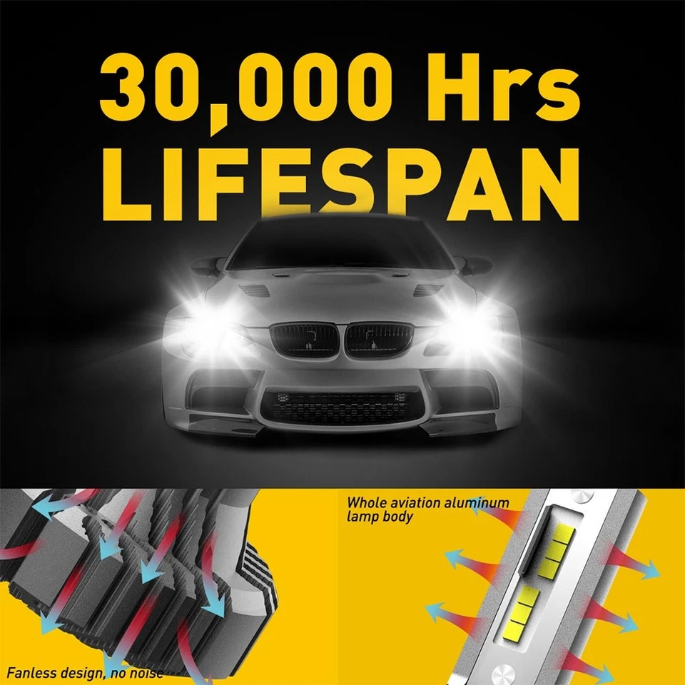 Xenon White 9003 H4 LED Headlight Bulb for Toyota Tundra 2014-2020 High Low Beam - Image 4 of 4