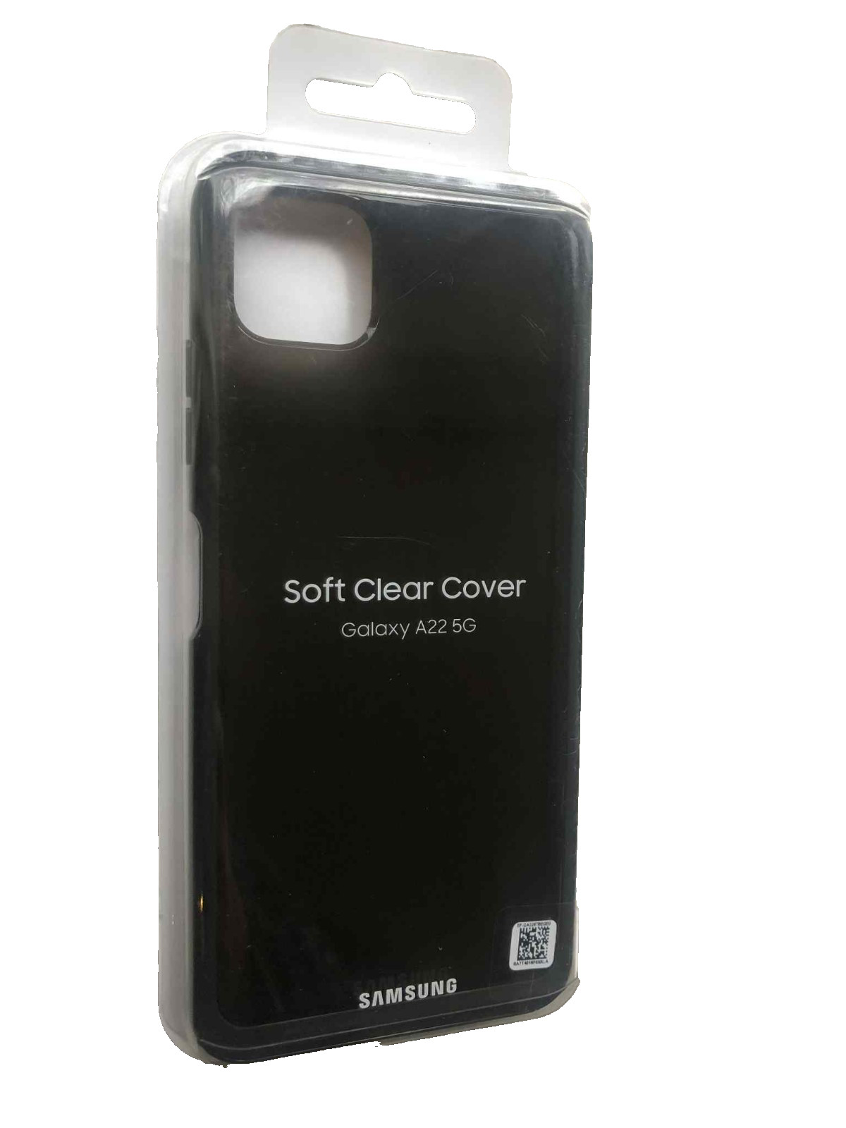 Case For Galaxy A22 5G Silicone Original Soft Clear Cover Design Tinted Black - Image 2
