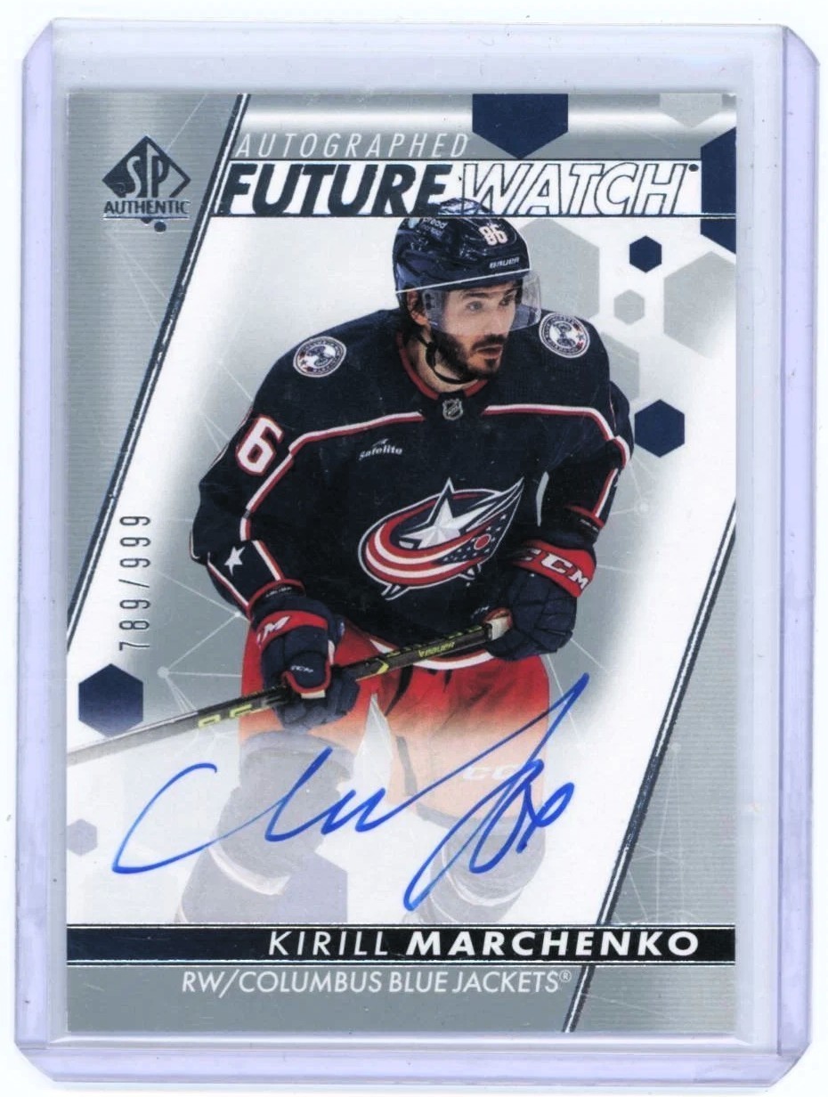 2022-23 UD SP AUTHENTIC KIRILL MARCHENKO FUTURE WATCH AUTO RC #197 #ED /999 NICE