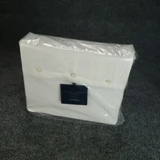 Ralph Lauren Linen Full Flat Sheet Solid Tux White Polo NEW