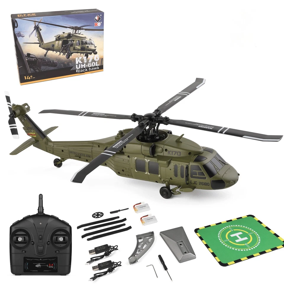 Wltoys K170 Brushless RC Helicopter, UH-60L Black Hawk, RTF 4-CH Aircraft - Image 2 of 4