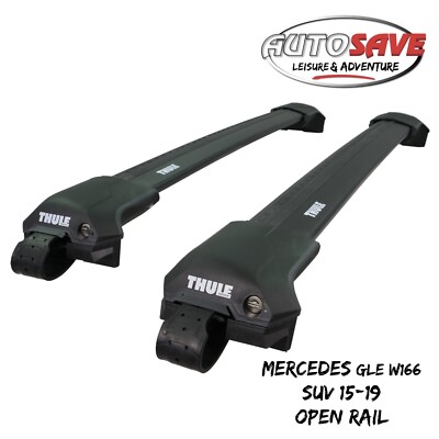 Thule WingBar Edge Black Roof Bars Mercedes GLE SUV W166 15-19 Open Rails Alu