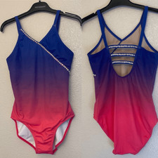 Weissman Balera Costume solo custom dance rhinestone Ombre Leotard PL12366 LC