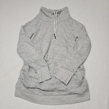 Isabel Maternity Women's Grey Cowl Neck Pullover Sweater - XS - Thumb Holes