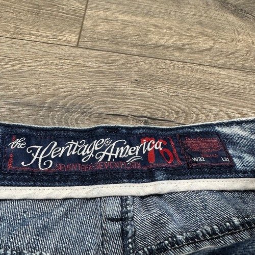 Vintage Y2K The Heritage by America 76 Jeans Adult 32x32 Dark Wash Patchwork - Picture 5 of 10
