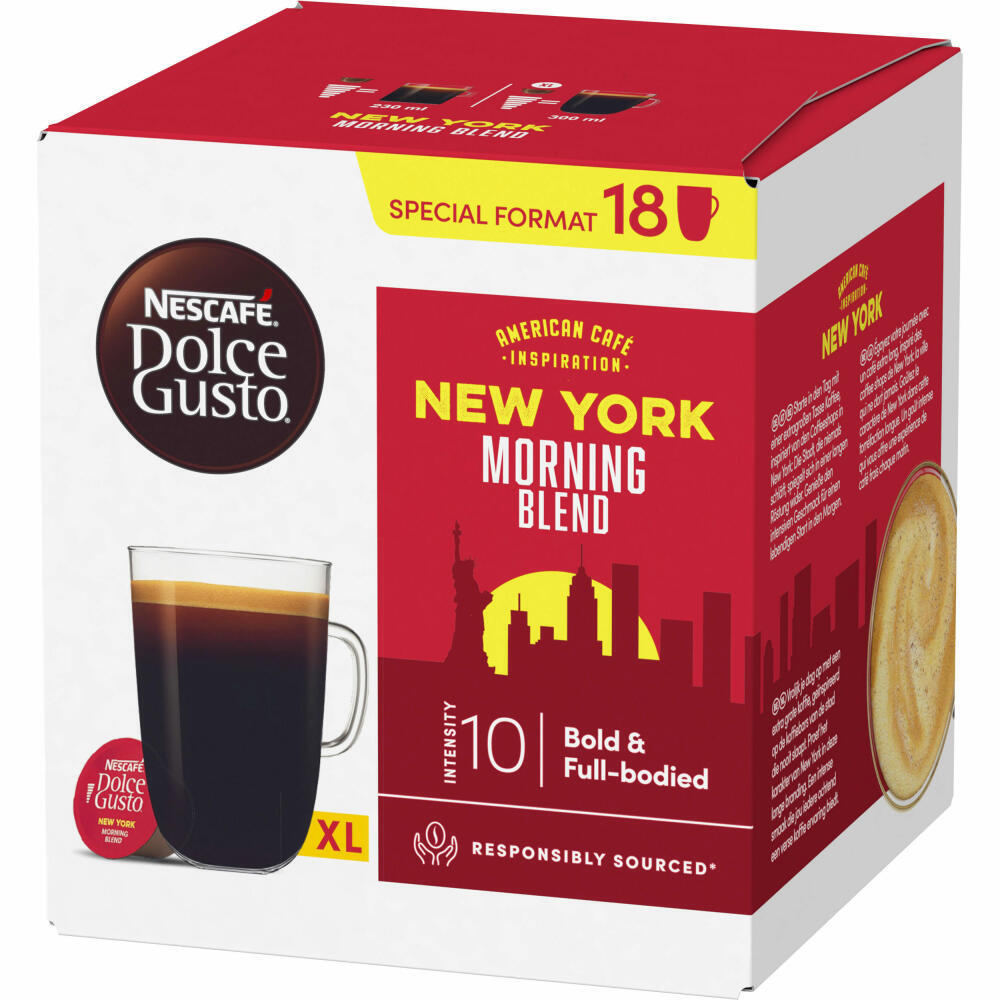 Nescafé Dolce Gusto New York Morning Blend XL, roasted coffee, 18