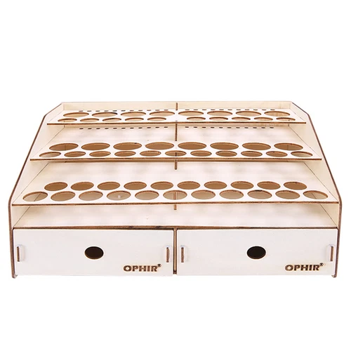 80 Holes Paint Rack Miniature Storage Organizer Wooden Shelf W/ Drawers Sale - Picture 6 of 9