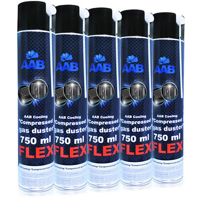5x AABCOOLING DRUCKLUFTSPRAY Gas PC Duster FLEX 750ml REINIGUNGSPRAY LUFTDRUCK