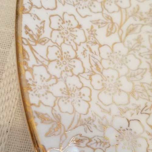 Plato para servir Homer Laughlin Rhythm Karolyte de colección con mango oro 22KT - Imagen 3 de 5