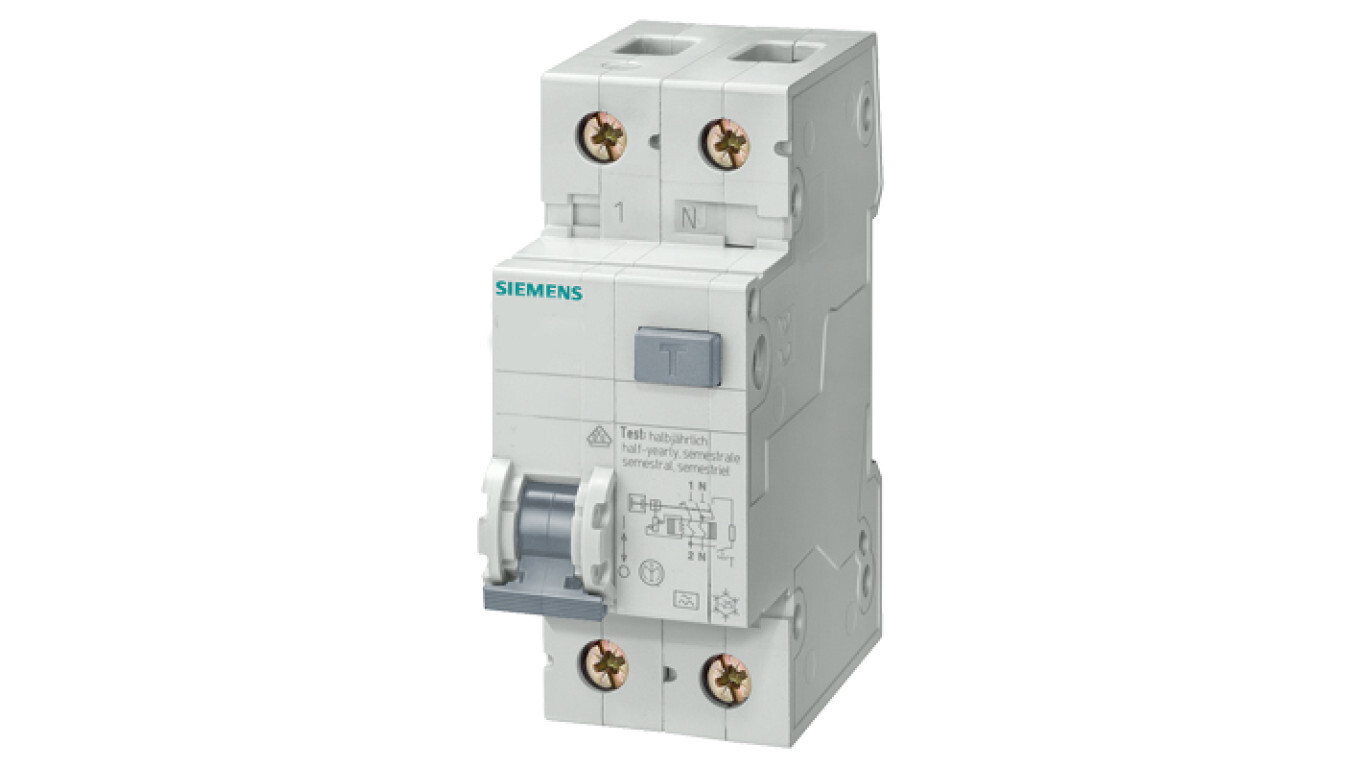 Residual overcurrent circuit breaker 2P 25A C 0.03A type AC 6kA 5SU1356-1 /T2UK