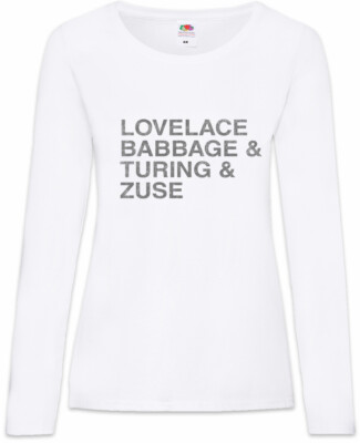 Lovelace & Babbage & Turing & Zuse Damen Langarm T-Shirt Adventures of Fun