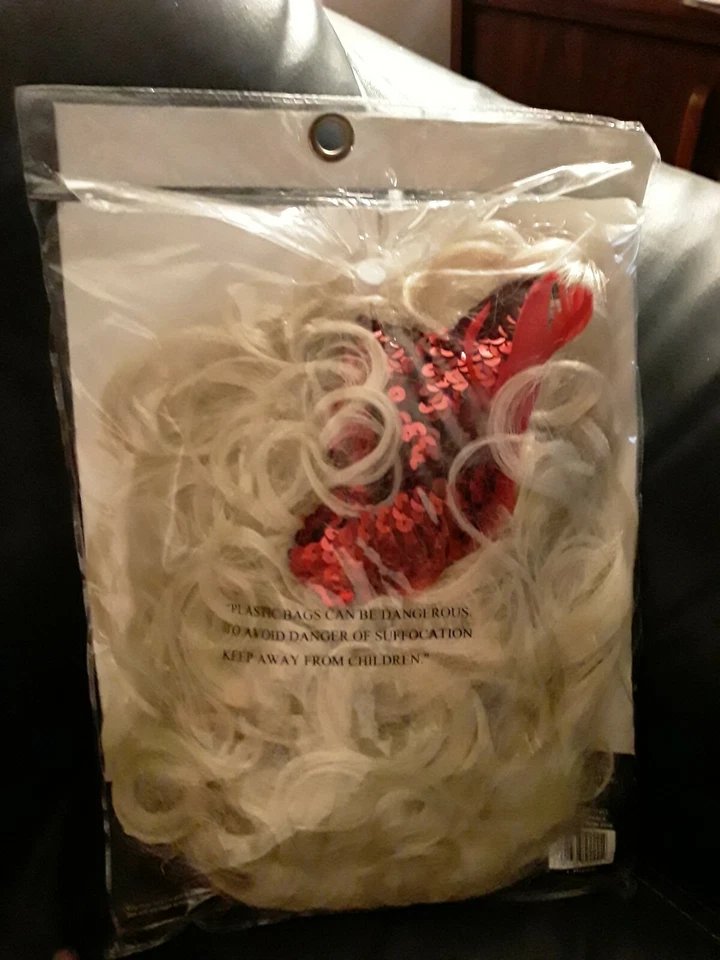 Peluca Disfraz Jazz Aleta Rizada Corta Rubia Años 20 Rubia Rubia Adulta Nueva Foto 2 de 2