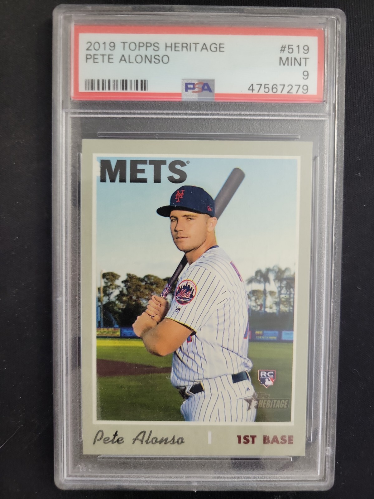 2019 Topps Heritage Pete Alonso Rookie #519 PSA 9 Mint RC New York Mets