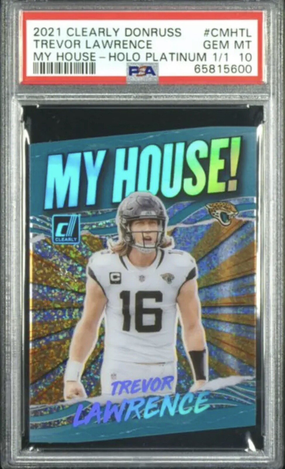 Trevor Lawrence Panini Clearly Donruss My House #CMHTL Holo Platinum 1/1
