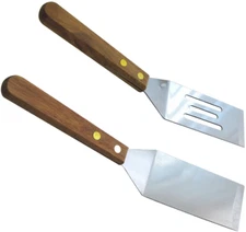Chef Craft Set of 2 Stainless Steel Mini Wood Handle, Slotted Solid Blade Cookie