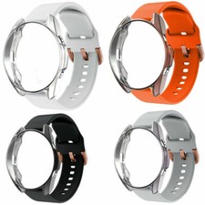 For Samsung Galaxy Watch 4 6 Classic 42/46/47mm Silicone Watch band Strap  Case
