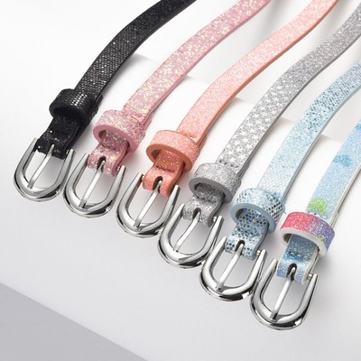 Fünf Spitz Sterne Glitzer Dünner Gürtel Freizeit Bund Mode Jeans Gürtel Teen